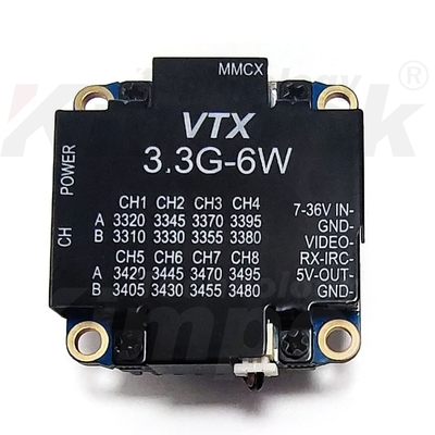 3.3G 6W Videoübertrager 3.3Ghz FPV VTX 8 Kanäle Fernübertragung von Video und Audio