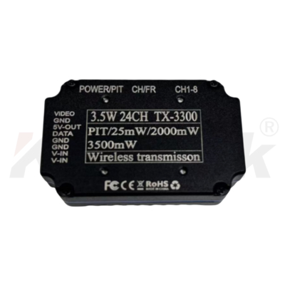 3,3 GHz 3,5 W ultraleichter 24-Kanal-FPV-Analog-Video-Transmitter 24,5 g, speziell für Drohnenrennen